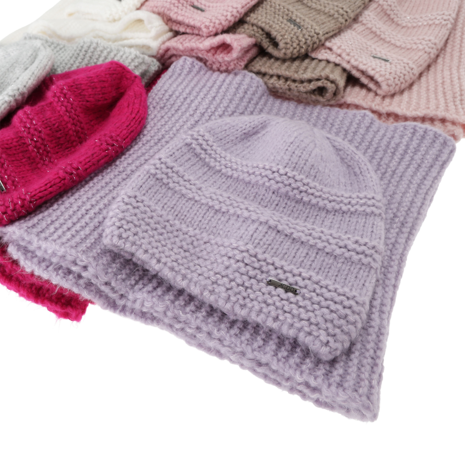 Dames winter set: muts en buissjaal, zwart, met merinowol, Driva