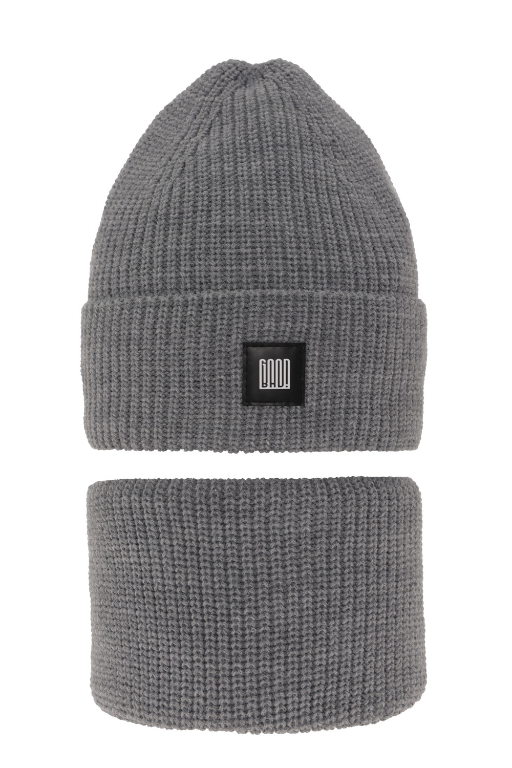 Ensemble d'hiver garçon: bonnet et snood, gris clair, Amadeo