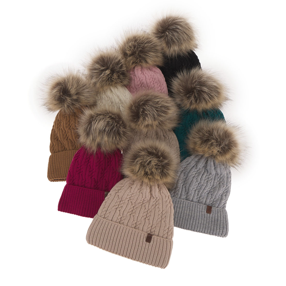 Bonnet d'hiver femme, noir, avec laine mérinos, Larida