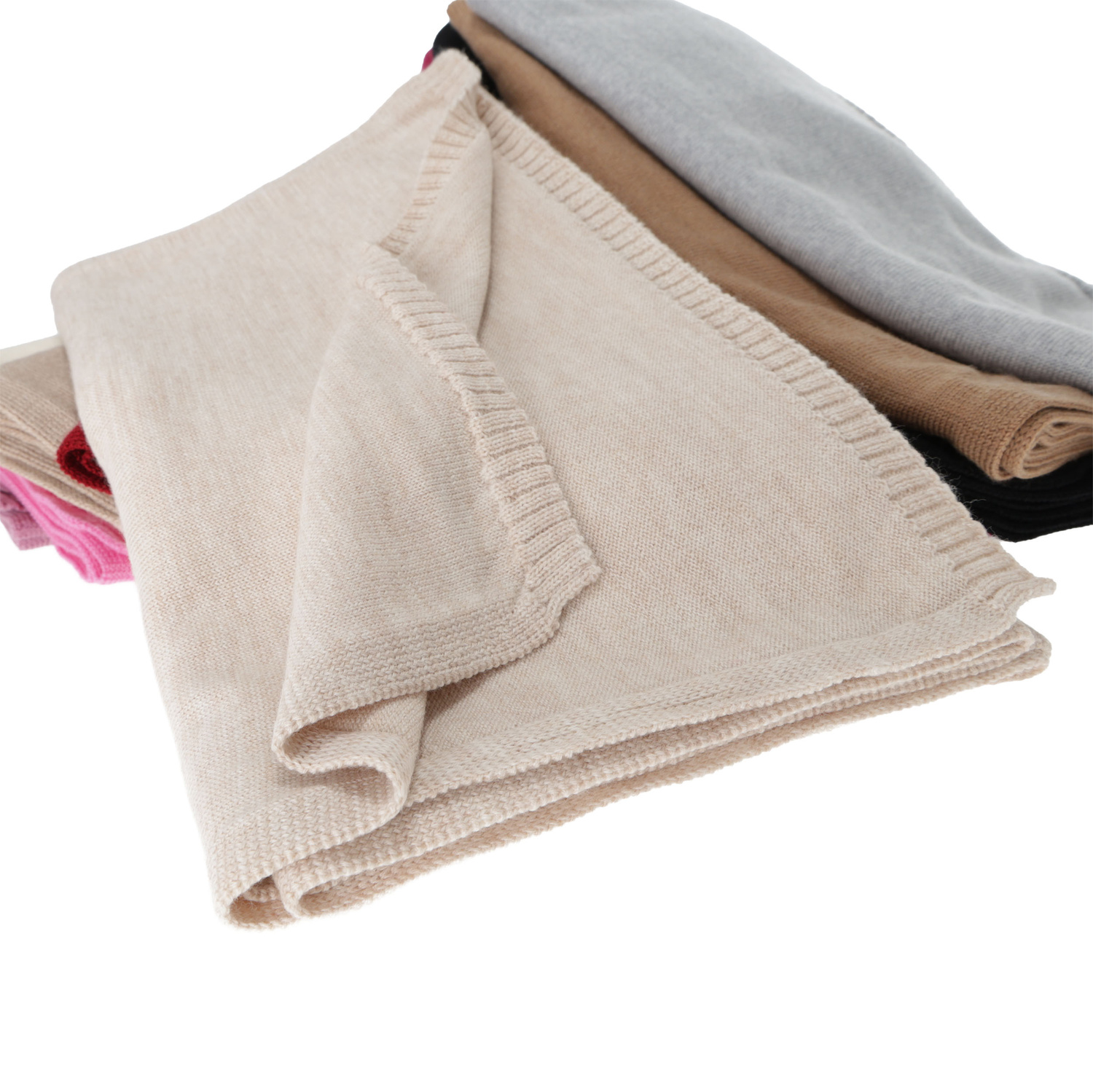 Dames wintersjaal, amarantowy, 100% Merino Wol, Elonia