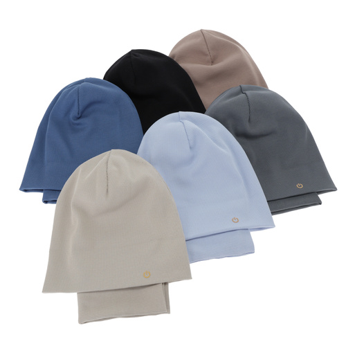 Jongens herfst/lente set (muts en buissjaal), katoenen, grijs, Desider