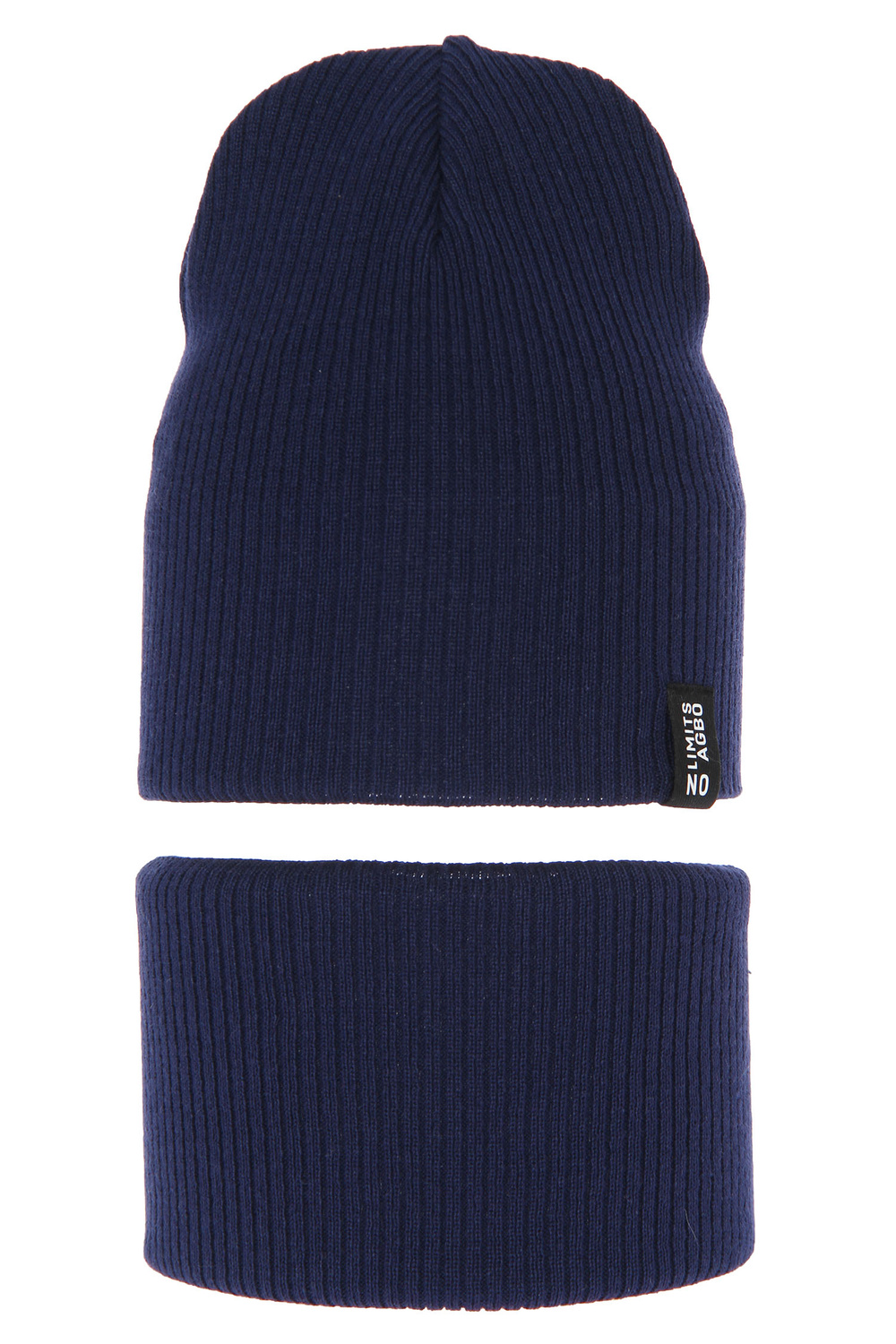 Jongens herfst/lente set (muts en buissjaal), met katoen, marineblauw, Tunis