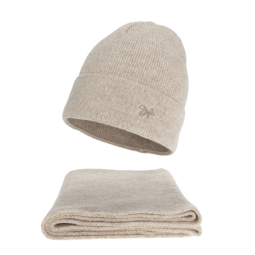 Dames winter set (muts en sjaal), beżowy, Rava