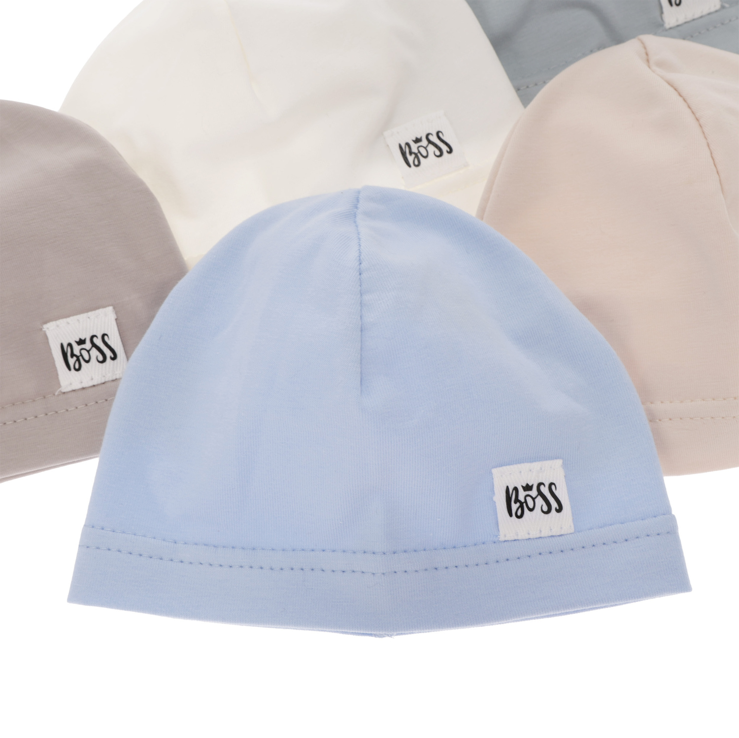 Beret automne/printemps garçon, crème, avec broderie, Niki