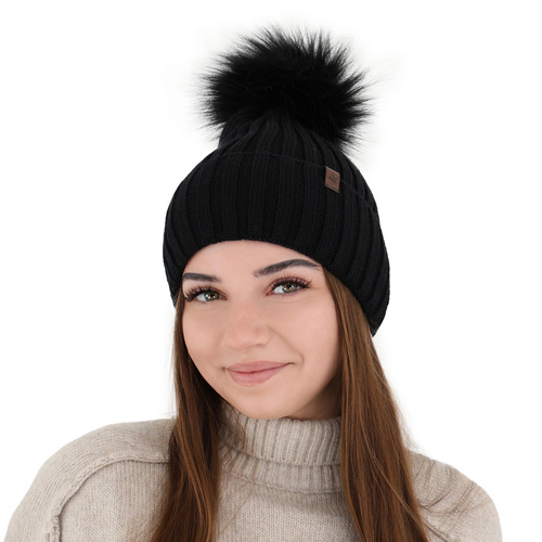 Dames wintermuts, camel, met merinowol, gevoerd met polar Texa, Beret