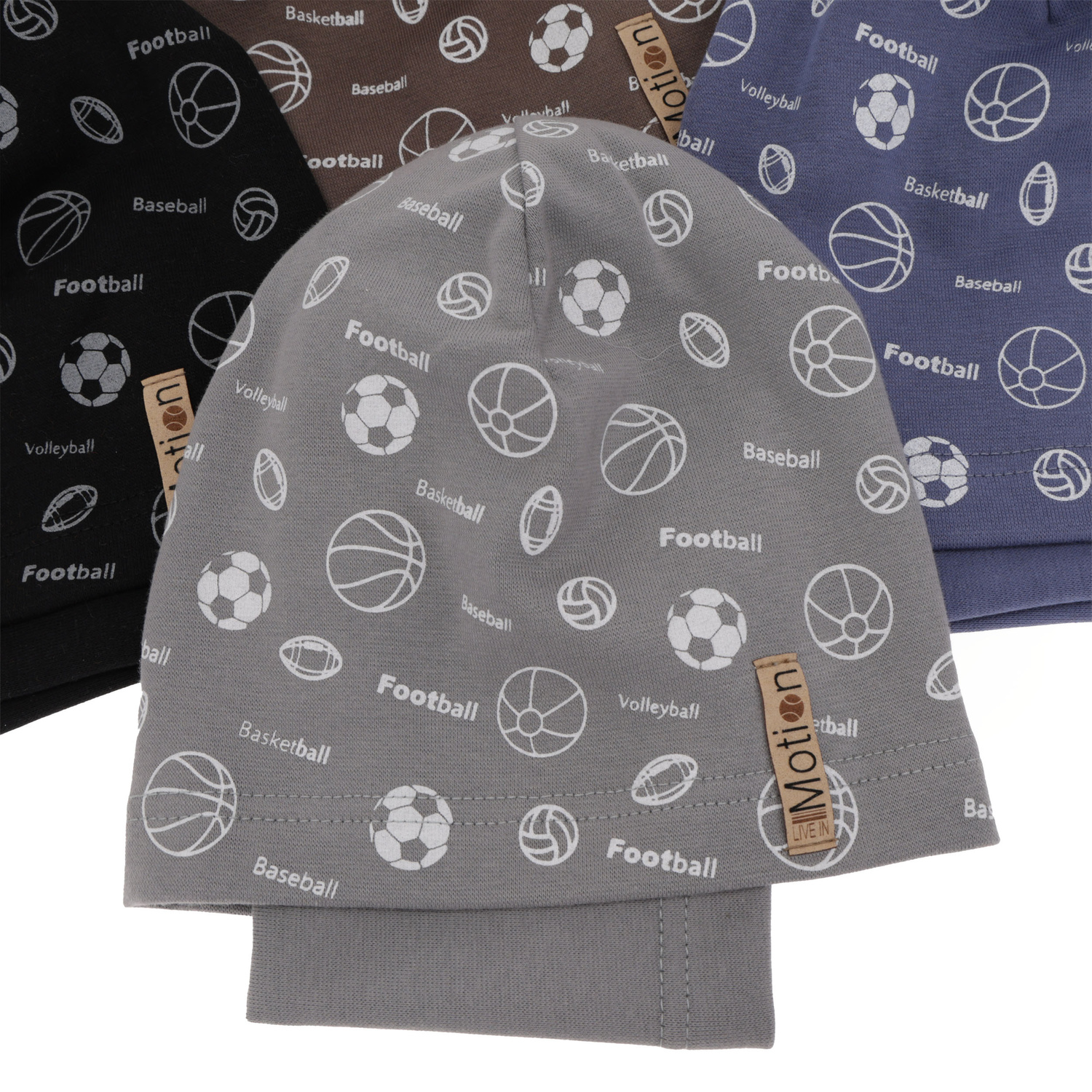 Ensemble automne/printemps garçon: bonnet et snood, gris, en coton, Paolo