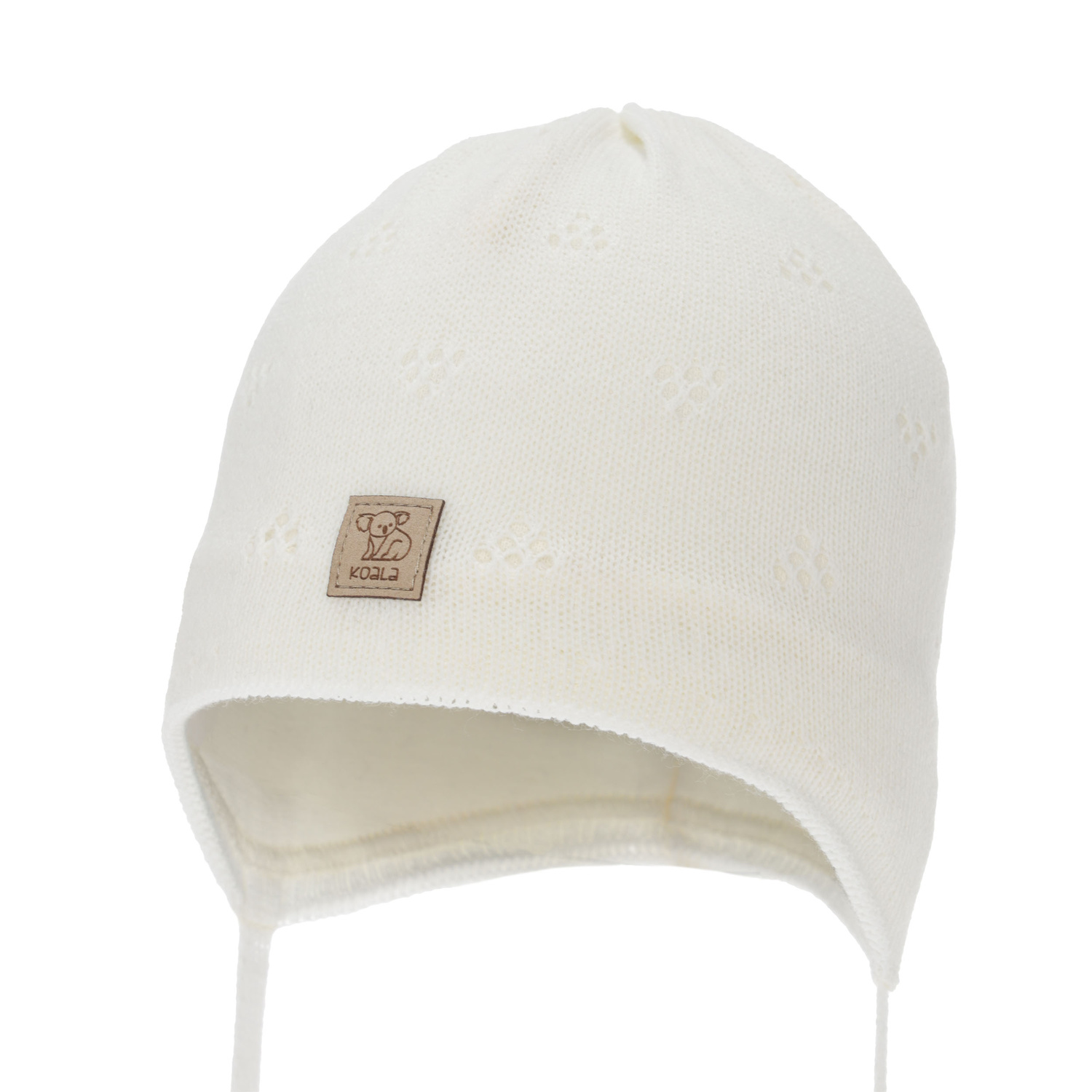 Jongens herfst/lente muts, beige, met bindkoorden, Slate