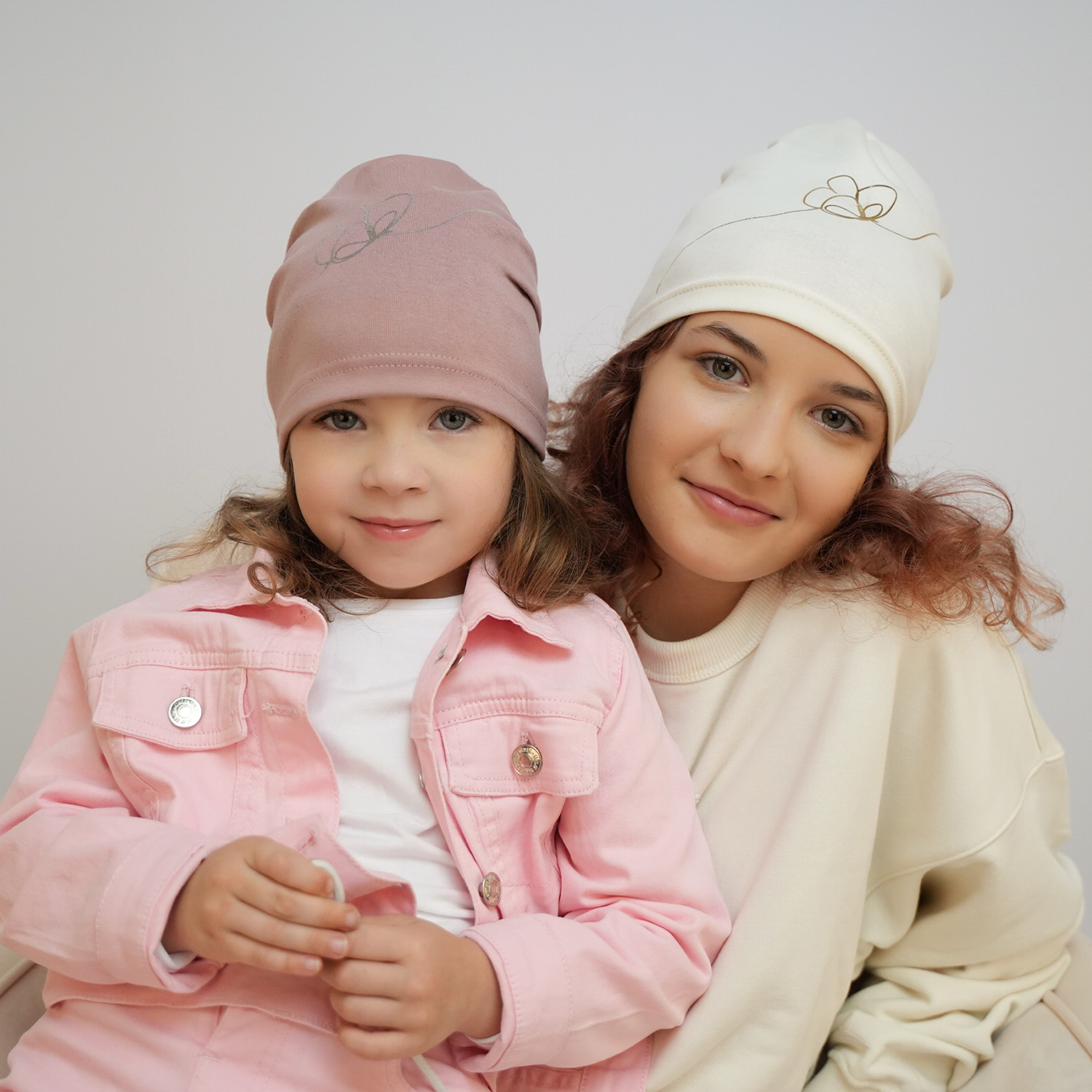 Meisjes herfst/lente set muts en buissjaal, grijs, katoenen, Jula