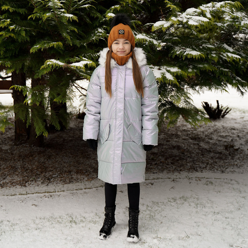 Meisjes winter set, zwart, met garen pompon, Hendi