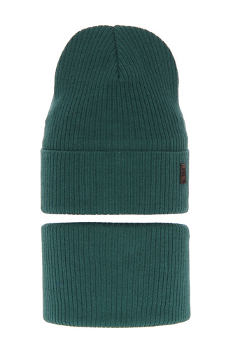 Jongens herfst/lente set muts en buissjaal, met katoen, smaragdgroen, katoenen, Dragon