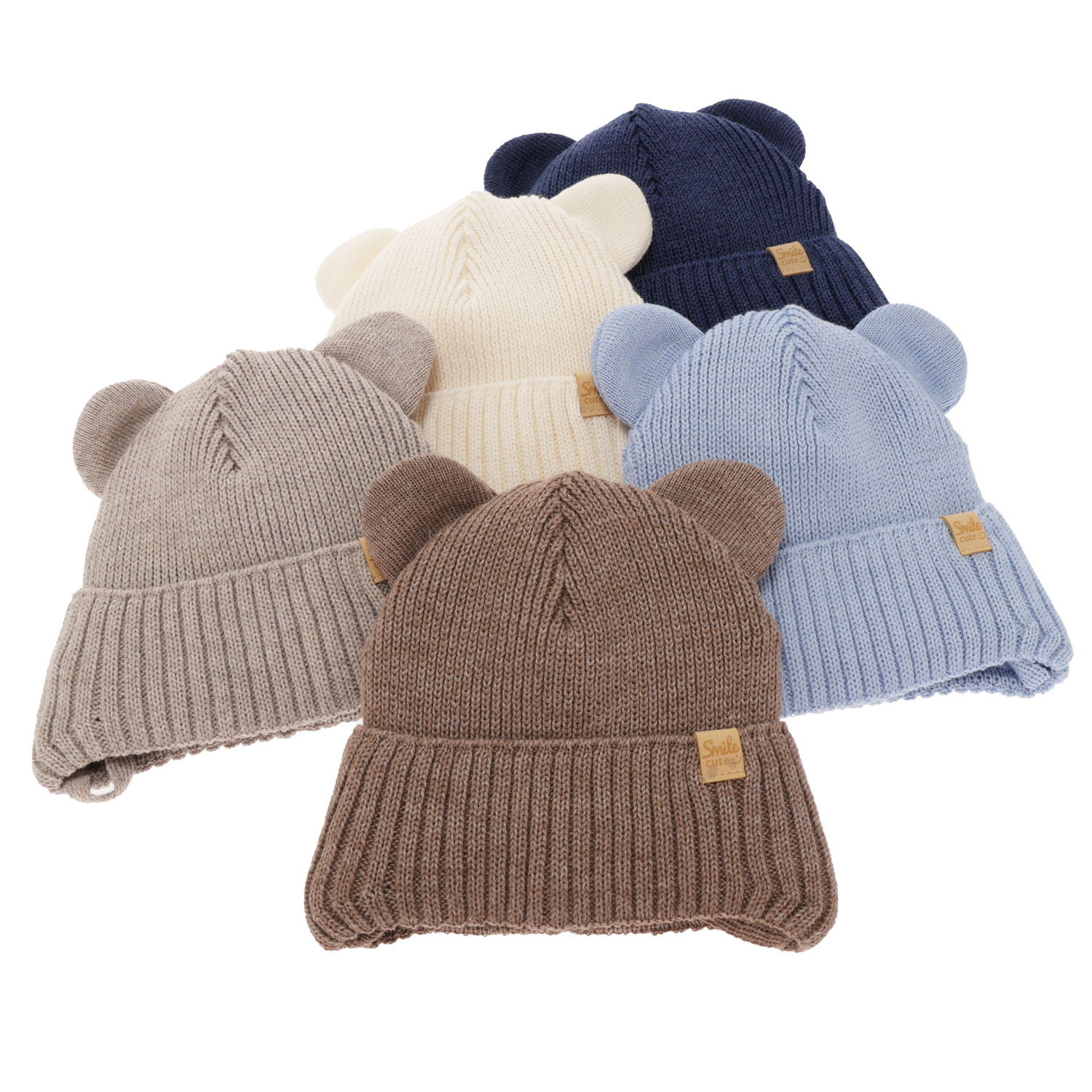 Bonnet d'hiver garçon, crème, avec liens, avec laine mérinos, Shedon