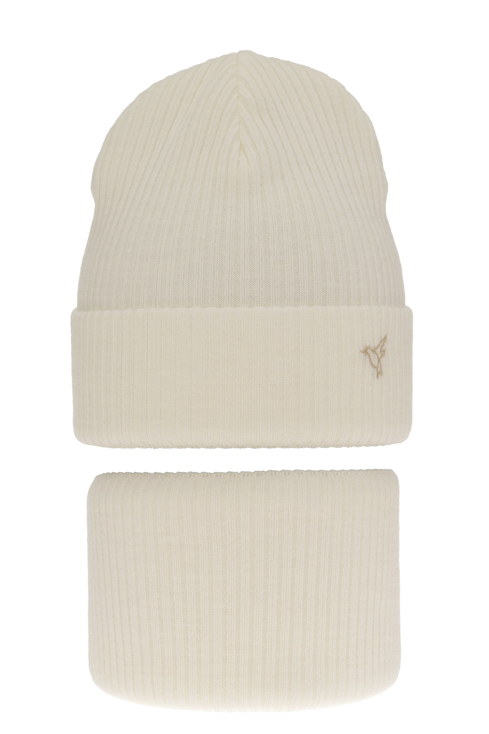 Ensemble d'hiver fille: bonnet et snood, crème, Rosetta