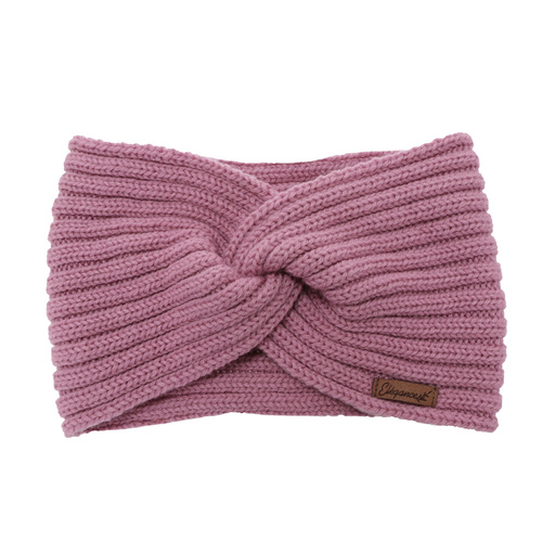 Dames winter hoofdband, paars, 100% Merino Wol, Veka