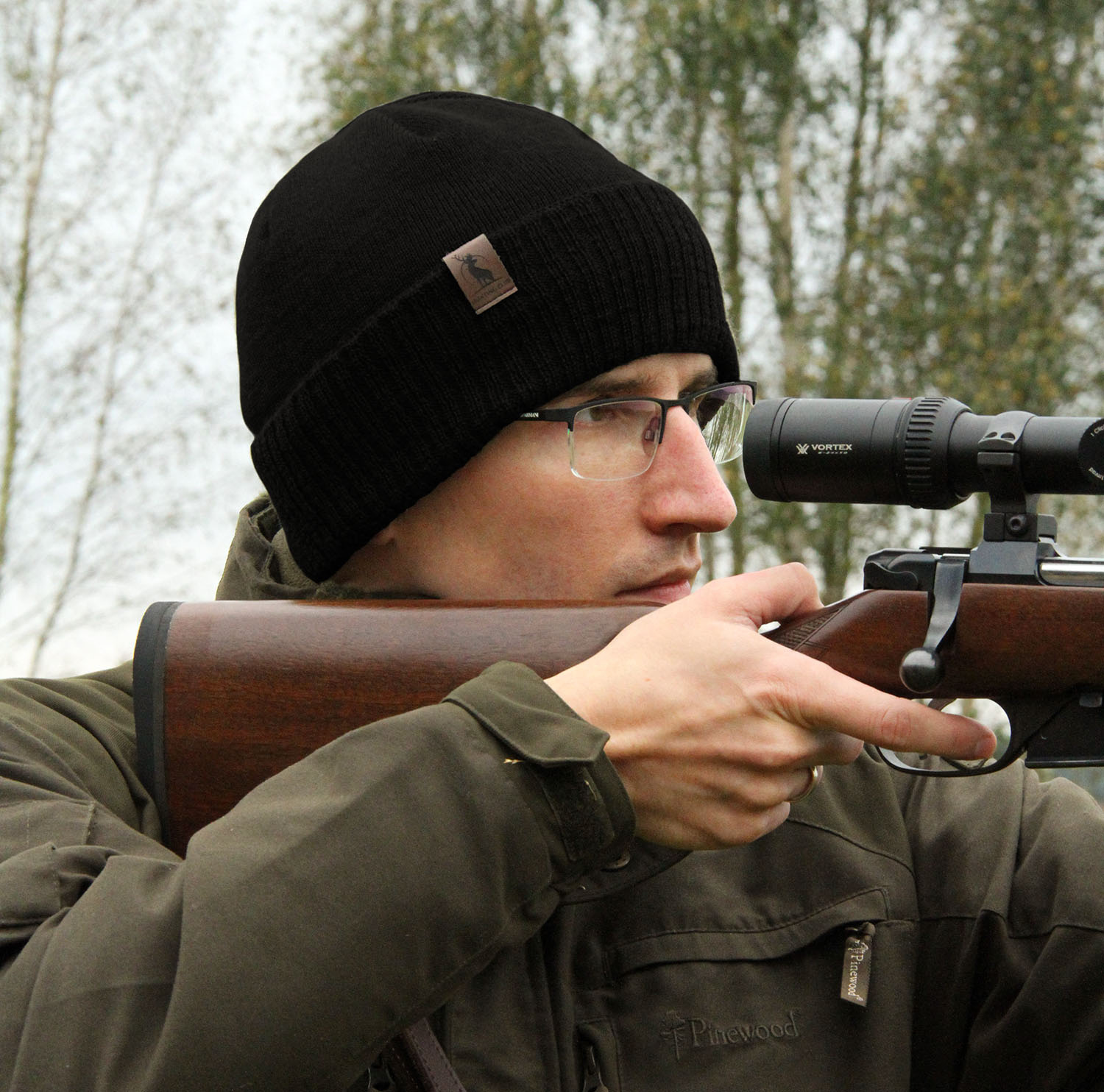 Heren wintermuts, beige, met merinowol, Hogan