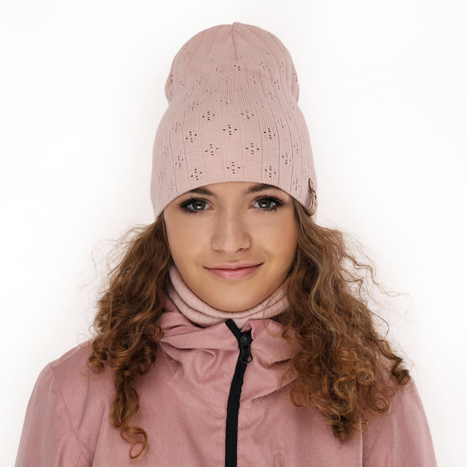 Ensemble automne/printemps fille: bonnet et snood, met katoen, vert, Felicity