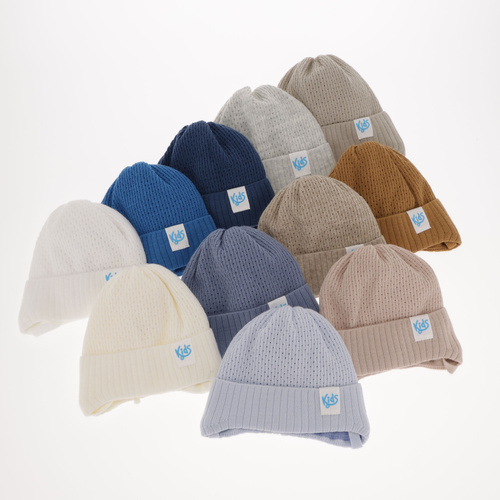 Bonnet automne/printemps garçon, crème, avec liens, Galvani