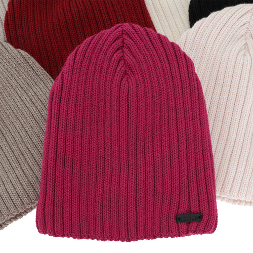 Dames wintermuts, beige, met merinowol, Soletta