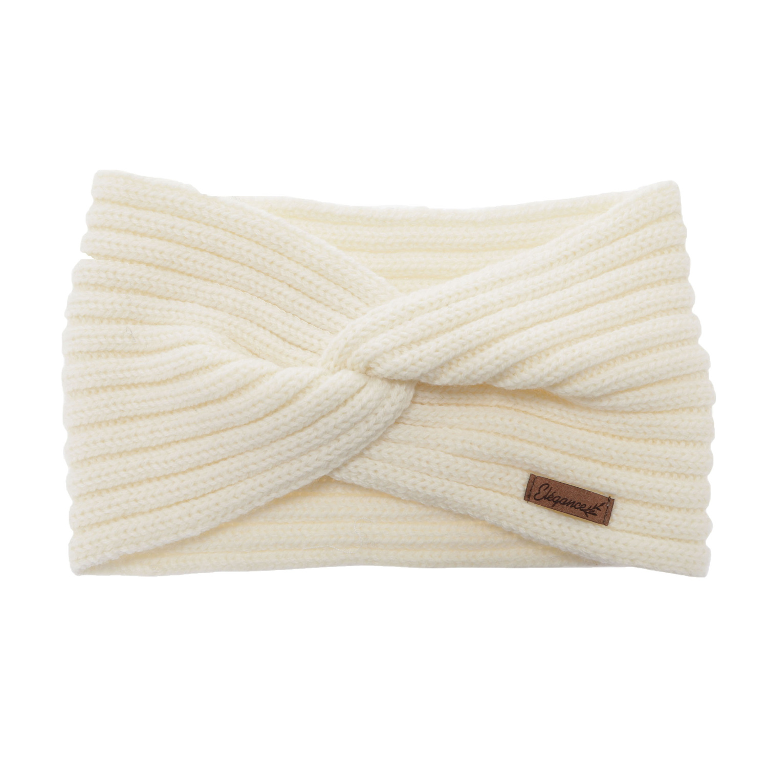 Dames winter hoofdband, bruin, 100% Merino Wol, Veka