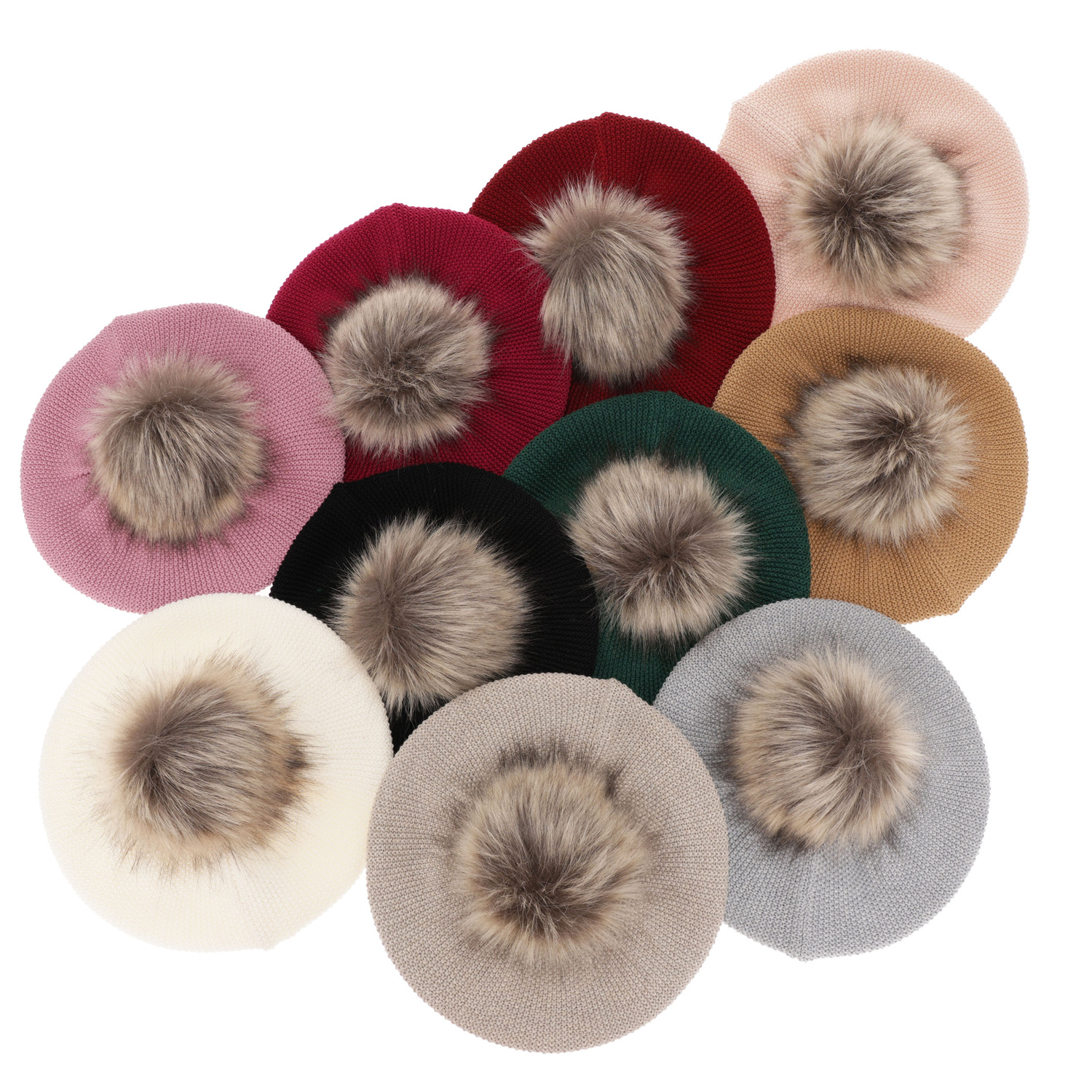 Beret d'hiver femme, camel, avec laine mérinos, Bonnie