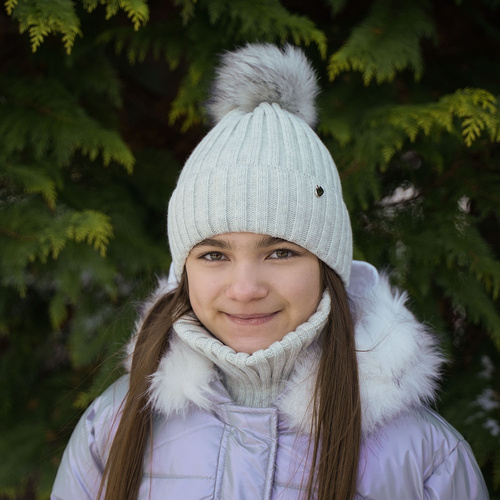 Meisjes winter set muts en sjaal, roze, Wilma