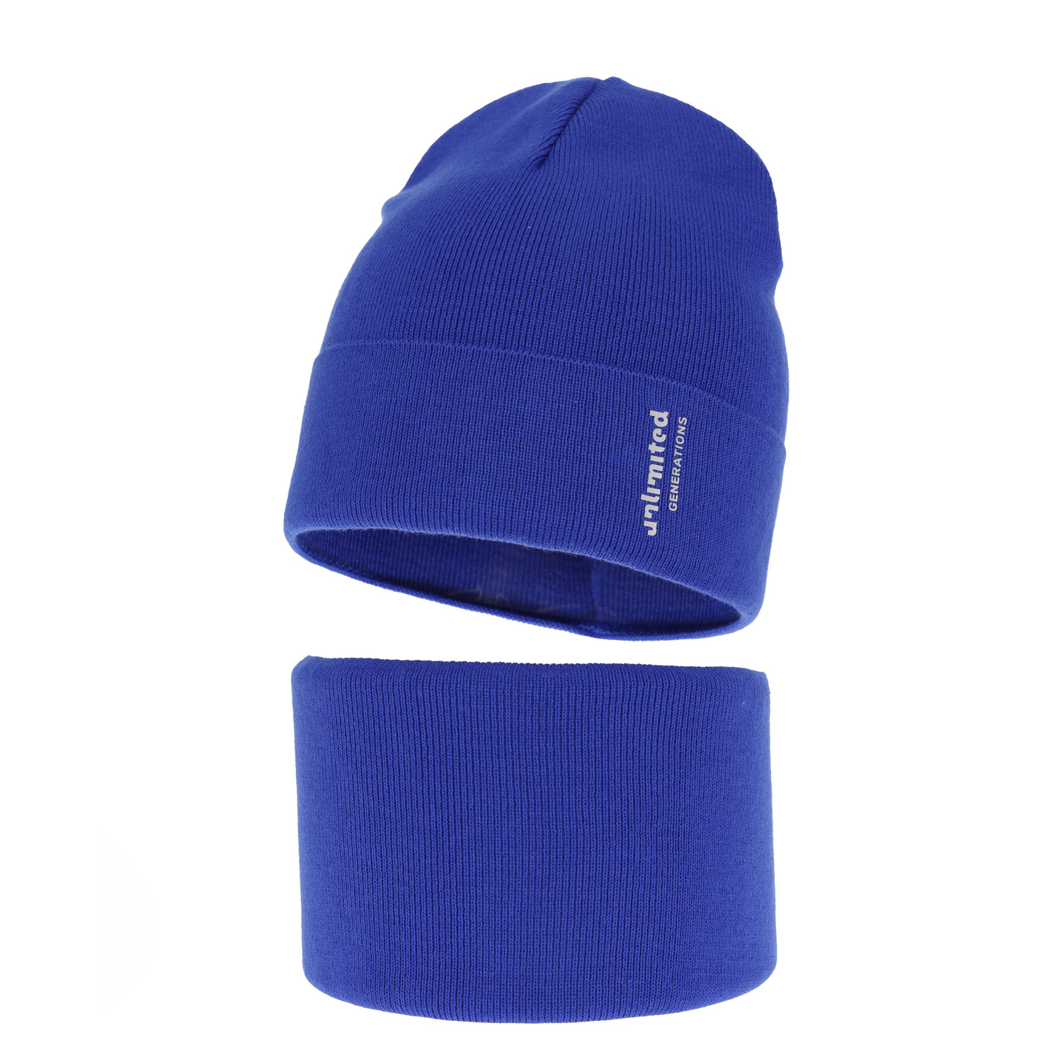 Ensemble automne/printemps garçon: bonnet et snood, met katoen, bleu, Timothe