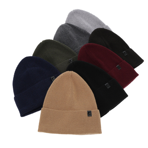 Heren herfst/winter muts, khaki, met merinowol en kasjmier, Azuryt