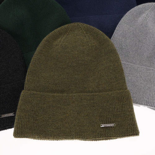 Bonnet automne/printemps homme, gris, 100% Laine Mérinos Extrafine, Memfis