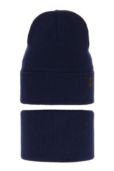 Jongens herfst/lente set muts en sjaal, met katoen, blauw, Dragon