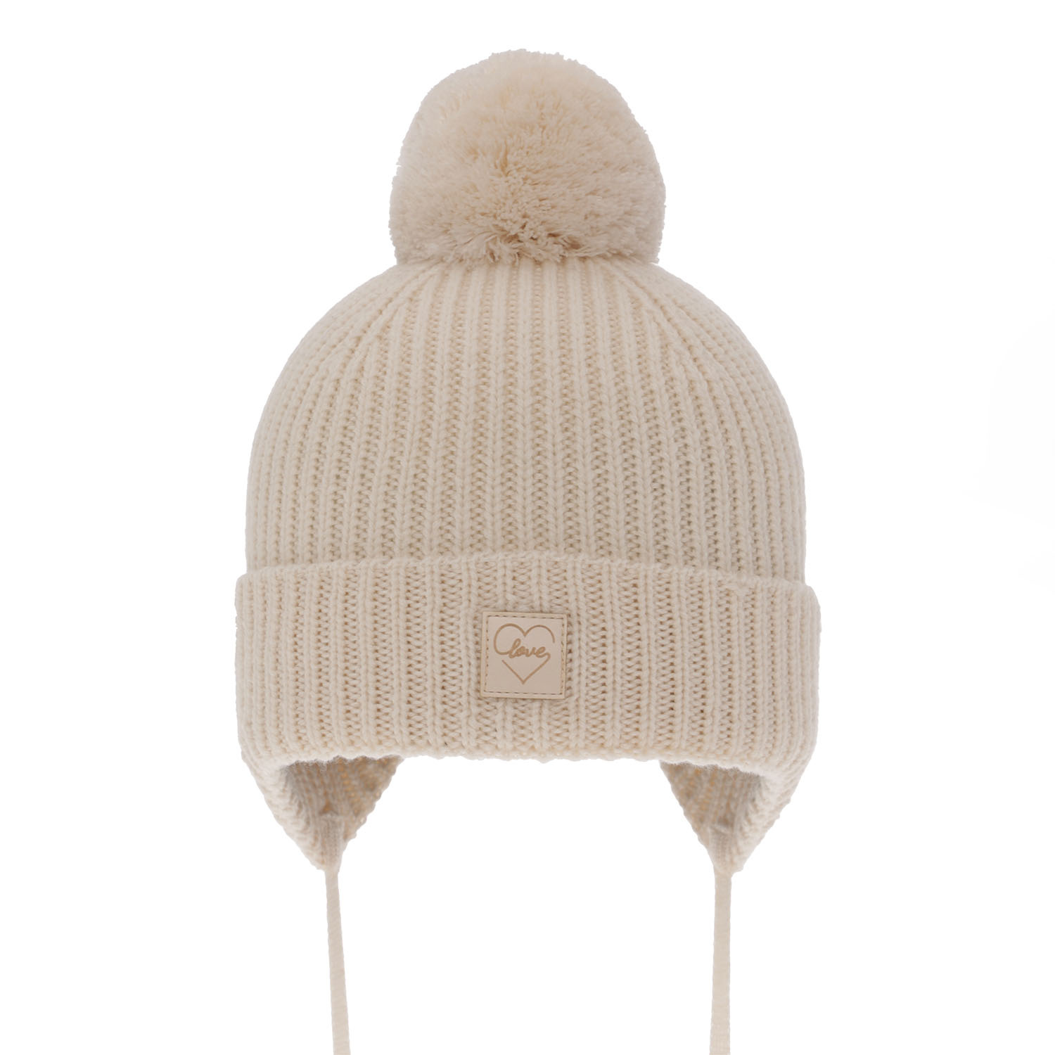 Bonnet d'hiver fille, rose clair, avec laine mérinos, doublé de polaire, avec liens, Hakkari