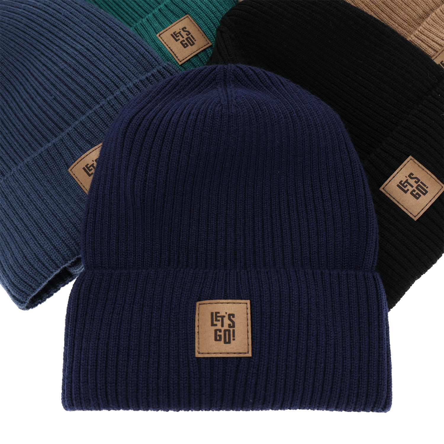 Ensemble automne/printemps garçon: bonnet et snood, bleu, avec laine mérinos, Vanto