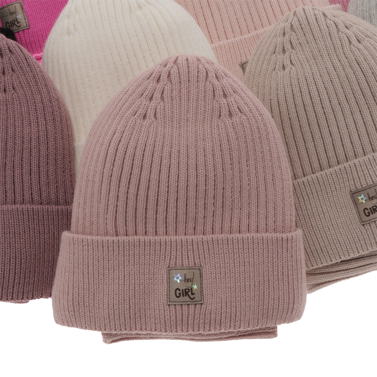 Ensemble d'hiver fille: bonnet et snood, rose, Georgina