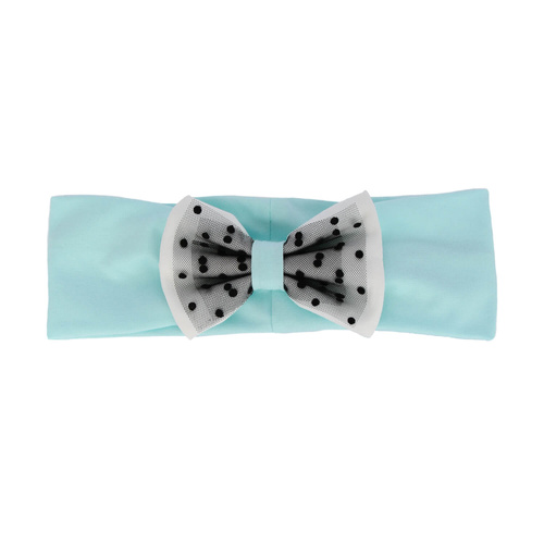 Meisjes herfst/lente hoofdband, mint, katoen, met strik, Celinka