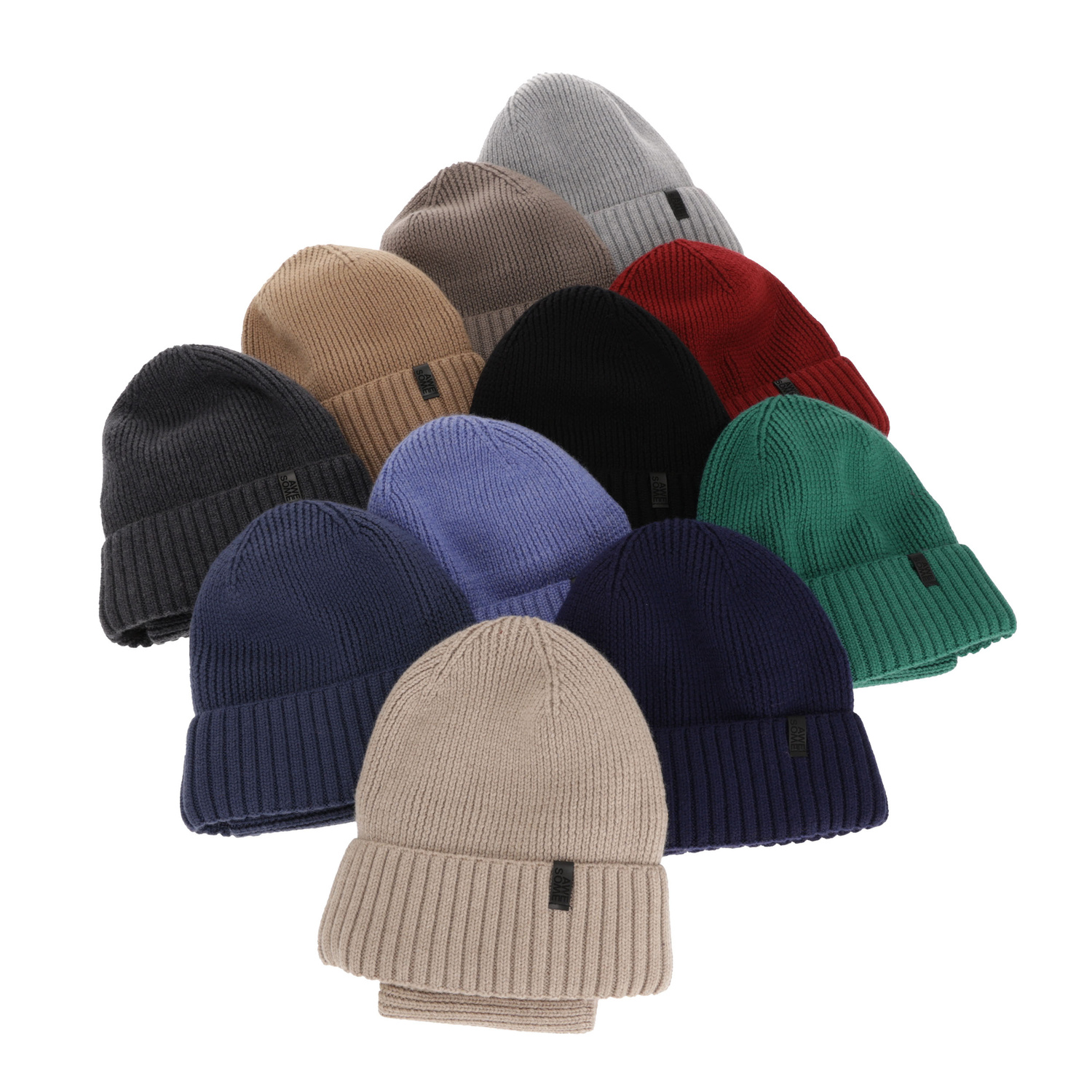 Jongens winter set: muts en buissjaal, 100% Merino Wol, gevoerd met merinowol, smaragdgroen Harbin