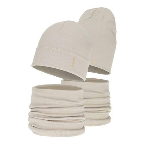 Jongens herfst/lente set (muts en buissjaal), katoen, beige, Desider