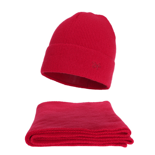 Dames winter set (muts en sjaal), rood, Rava
