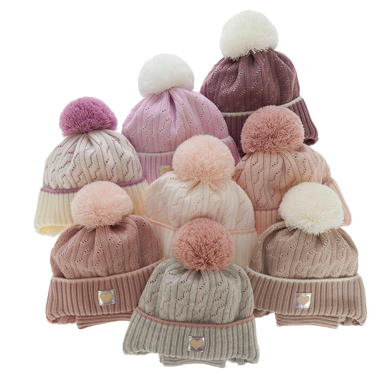 Ensemble d'hiver fille: bonnet et snood, avec pompon, Natka