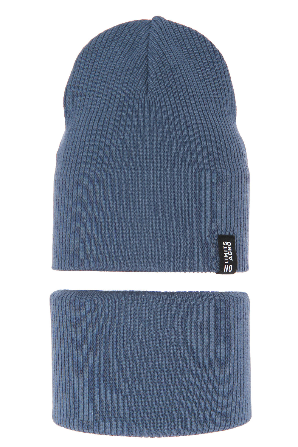 Jongens herfst/lente set muts en buissjaal, met katoen, blauw, Tunis