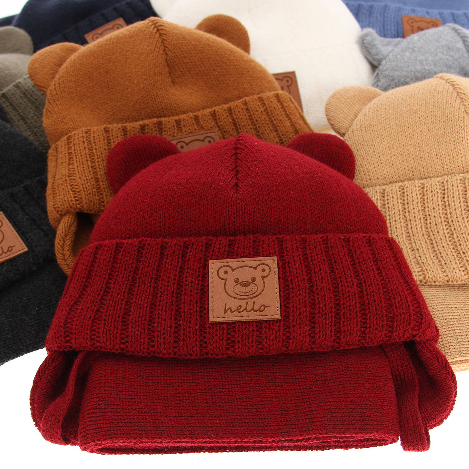 Jongens winter set muts en sjaal, zwart, met bindkoorden, Petit