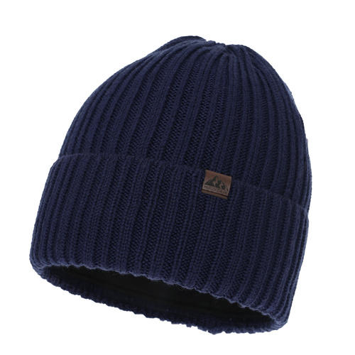 Heren wintermuts, zwart, met merinowol, Huno