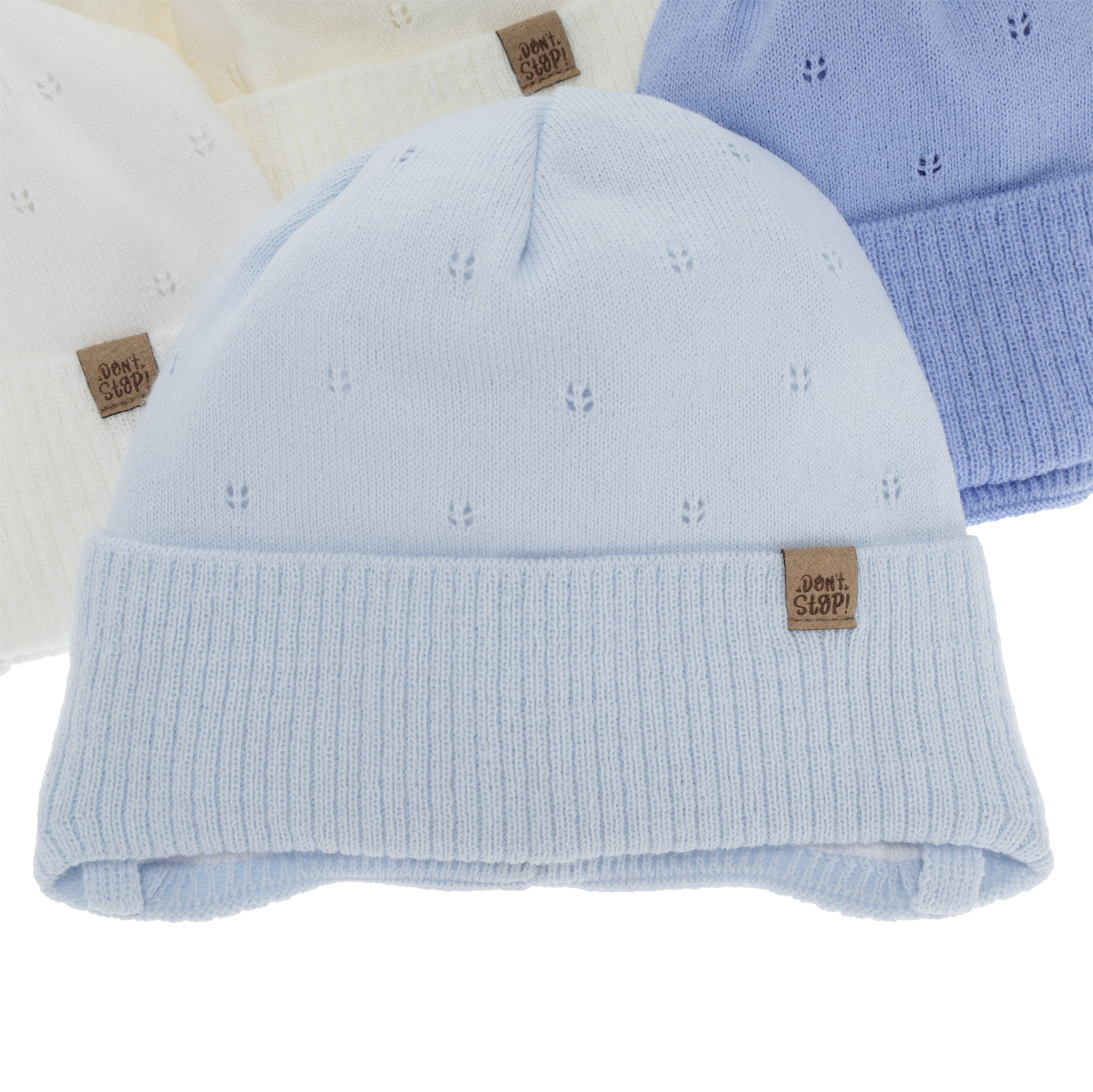 Jongens herfst/lente muts, blauw, met bindkoorden, Leif