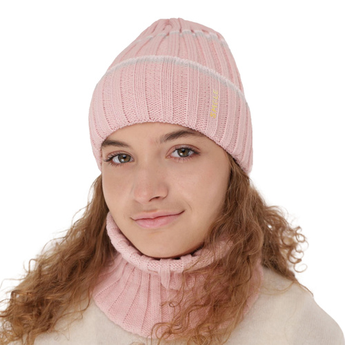 Ensemble d'hiver fille: bonnet et snood, violet, Judit
