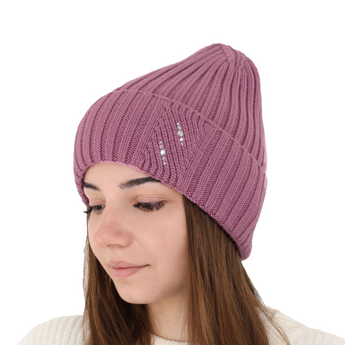 Bonnet d'hiver femme, beige, avec laine mérinos, Ariga