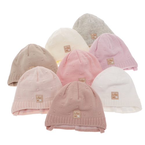 Bonnet automne/printemps fille, grigio, avec liens, Celine