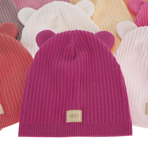 Bonnet automne/printemps fille, met katoen, rose, Clarisa