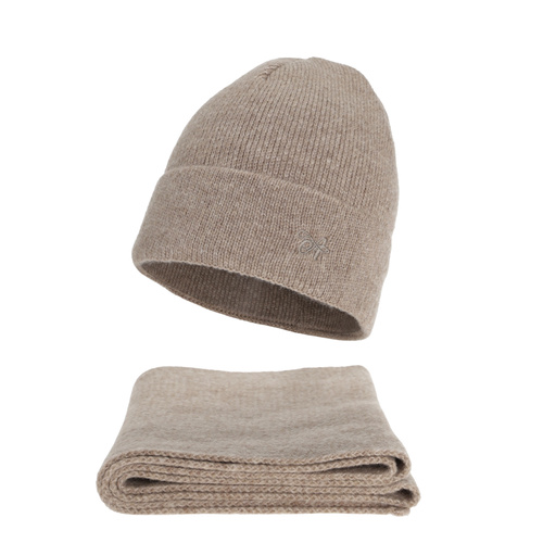 Dames winter set (muts en sjaal), beige, Rava