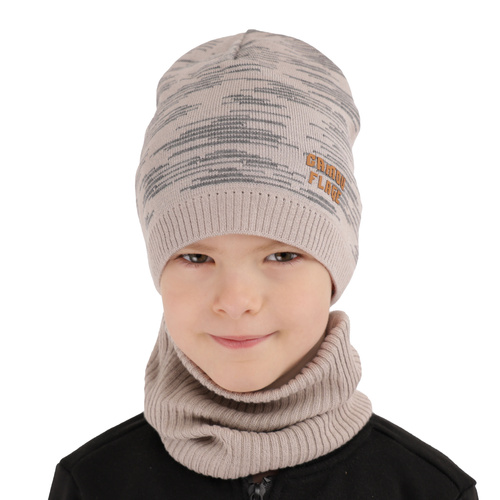 Ensemble automne/printemps garçon: bonnet et snood, met katoen, gris, Carter