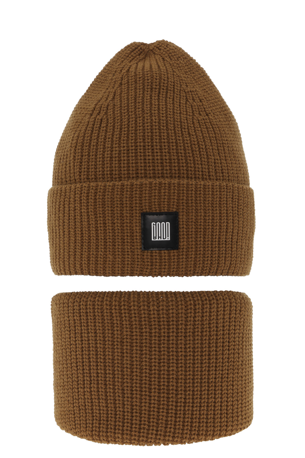 Ensemble d'hiver garçon: bonnet et snood, camel, Amadeo