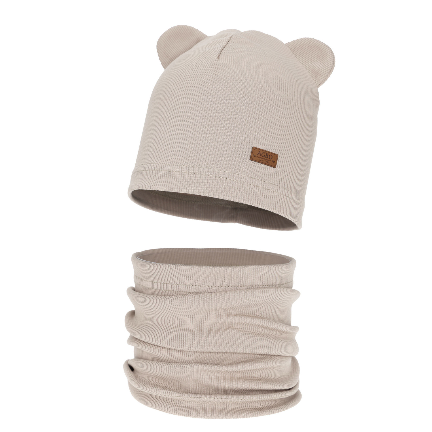 Ensemble automne/printemps garçon: bonnet et snood, beige, Gregory