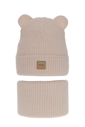 Ensemble d'hiver fille: bonnet et snood, rose, Harper