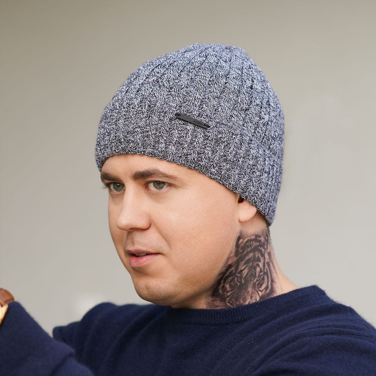 Heren wintermuts, donkergrijs, Mishel